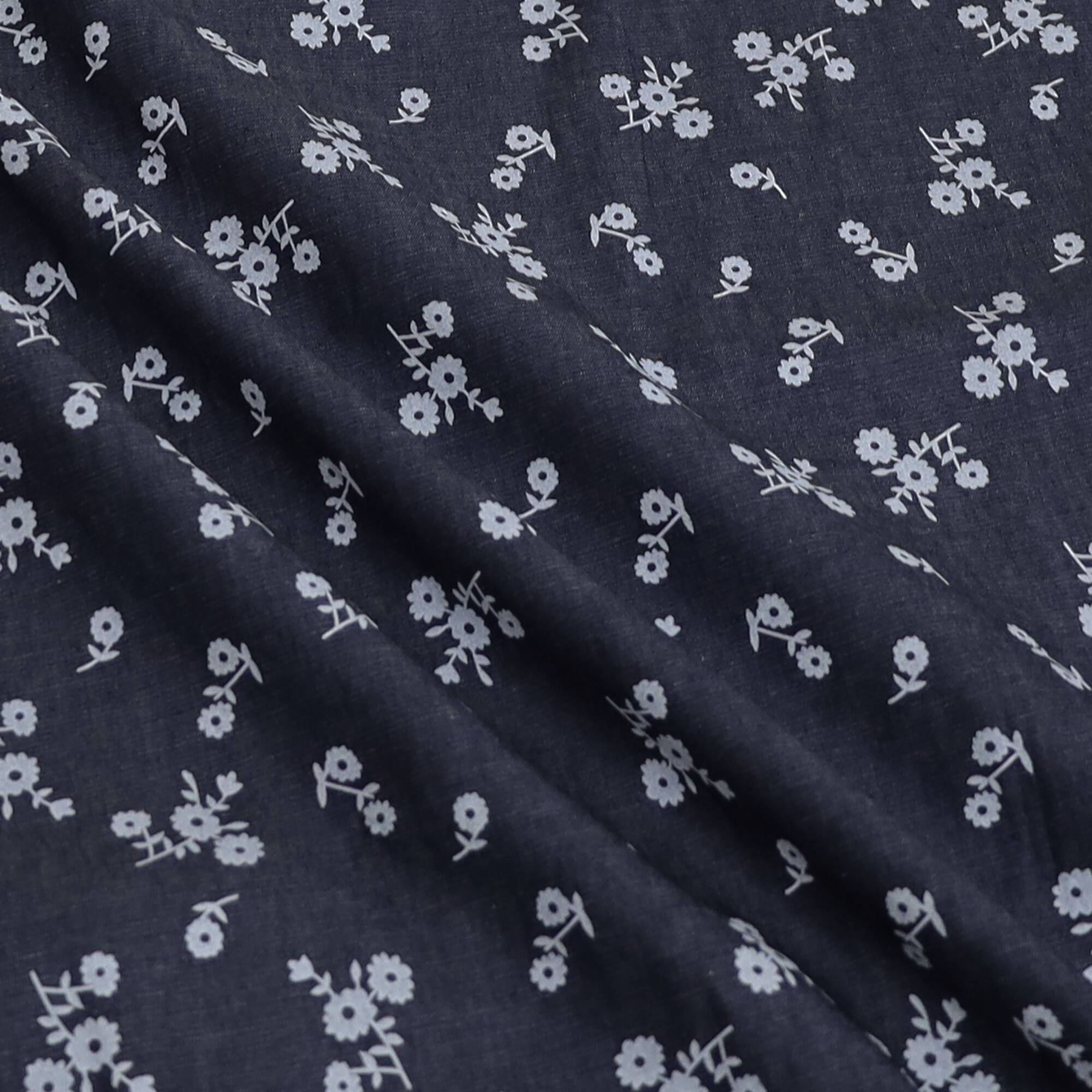 Fabric Merchants Chambray Floral Cotton Fabric